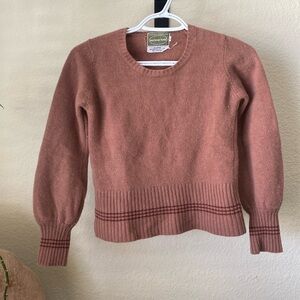 Retro crew neck angora wool sweater